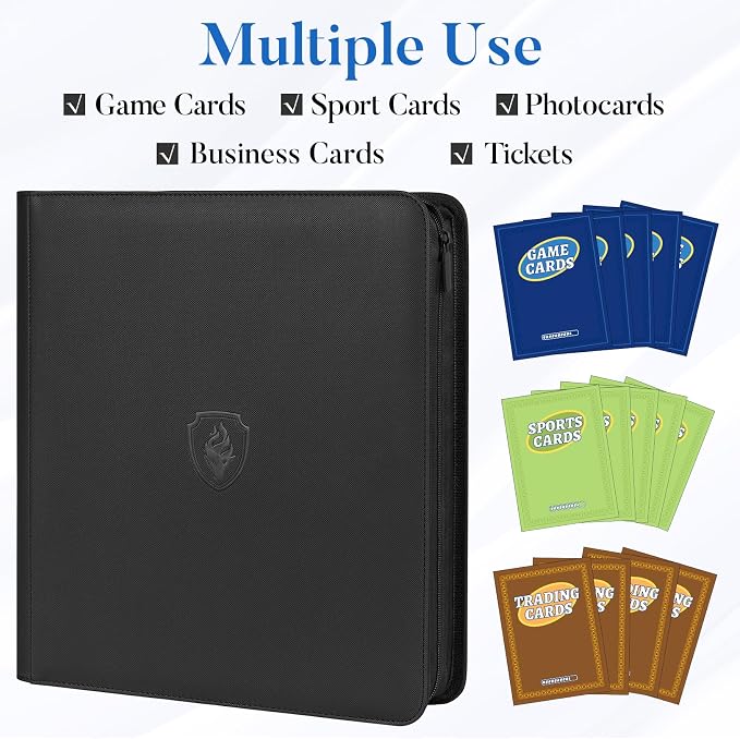 Premium Zip Card Binder 12 Pocket, Fabmaker 912 Pockets Trading Card Binder - Image 6