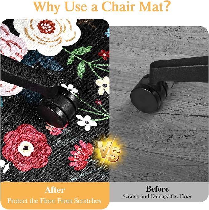 Office Chair Mat for Hardwood Floor & Tile Floor, Under Desk Rug for Rolling - Image 7