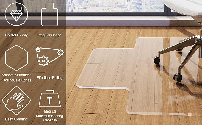 MESAILUP Beveled Edge Office Chair Mat - Image 2