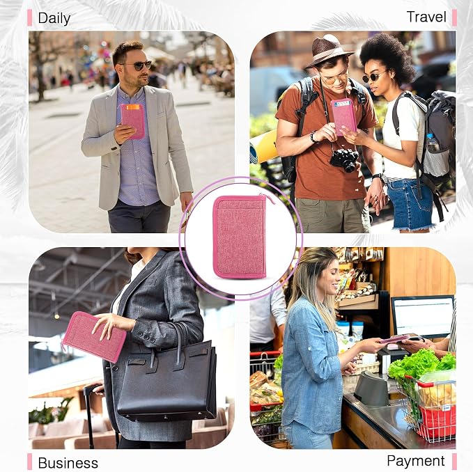 Single Passport Holder for Travel, RFID Travel Document Organizer for Women - Image 6