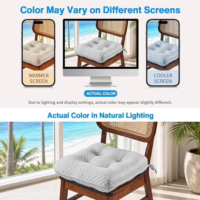 BETU Cooling Chair Cushions Set of 6, 3.5” Thick Seat Cushions, Breathable - Image 7