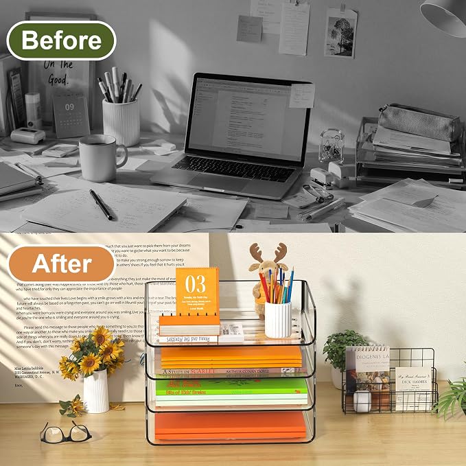FANXIYQ 4-Tier Acrylic Paper Tray Organizer - Image 5