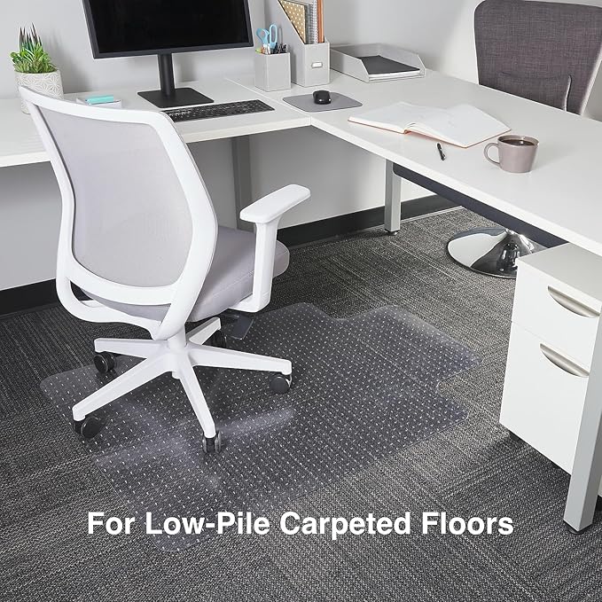 Staples Office Chair Mat, Flat-Pile Carpets, Extended Under-Desk Coverage - Image 4