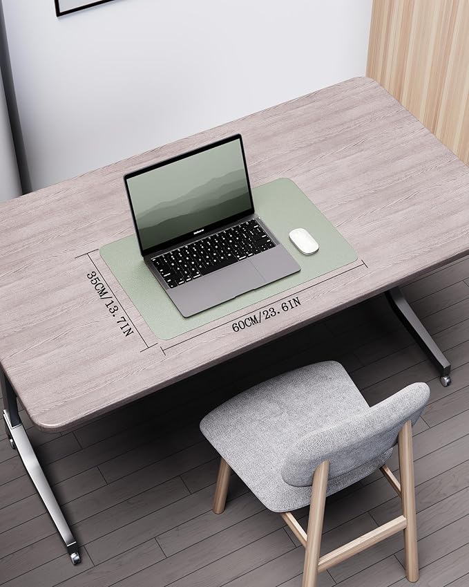 YSAGi Double-Sided Desk Pad, 23.6"x13.7"Leather Desk Mat, Eco Cork Desk Pad - Image 5
