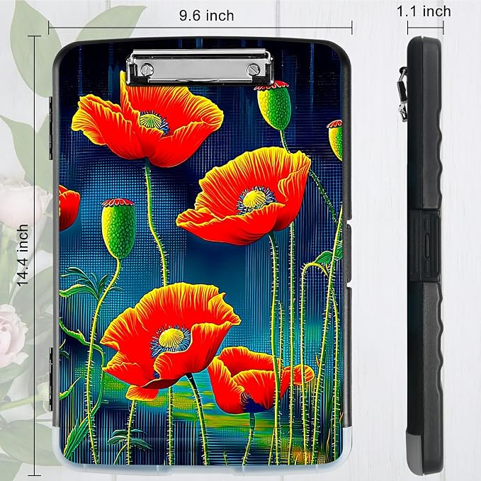 Artistic Red Flower A4 Clipboard - Image 3