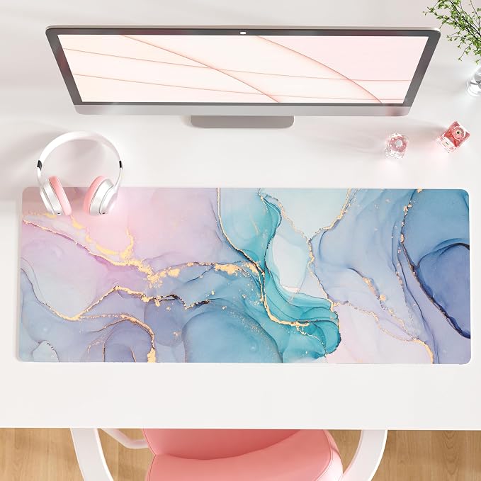QIYI Large Mouse Pad, PU Leather Desk Mat by QIYI