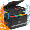 EXLIFBAG 2 Layer File Box with Lock, Portable Document Organizer Box with Handle by EXLIFBAG