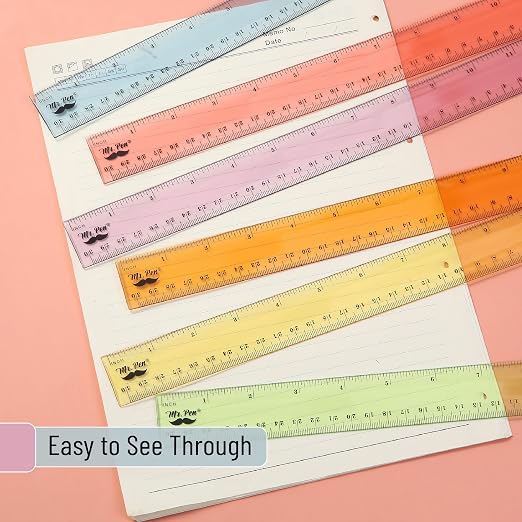 Mr. Pen- Plastic Ruler Set, 6 Pack, 12 Inch, Pastel Colors | Easy-to-Read - Image 4