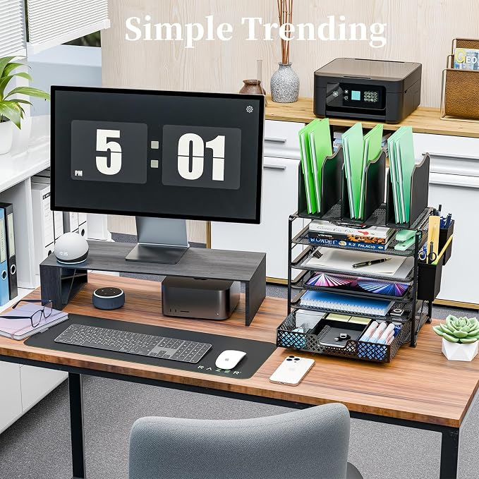 Simple Trending 5 Tier Mesh Desk File Organizer, Paper Letter Tray File Holder - Image 5