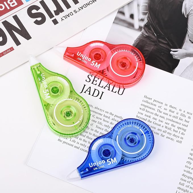 Unjoo White Correction Tape | Easy To Use Applicator, Fast Clean Tear-Resistant - Image 7