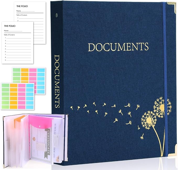 XKDOUS Document Organizer Linen Folio Folders by XKDOUS