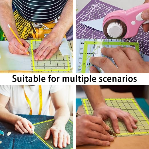 UOOU Quilting Ruler 1 Pack, Square Quilting Rulers Fabric Cutting Ruler Acrylic - Image 8
