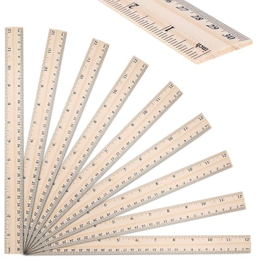 40 Pack Wooden Rulers, 12 Inch/30 cm, Double-Sided by WSICSE