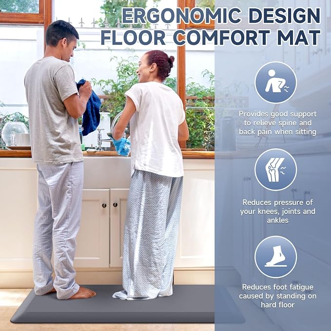 4/5 Inch Thick Kitchen Mat Anti Fatigue Mat Kitchen Rugs Kitchen Decor Non-Slip - Image 6