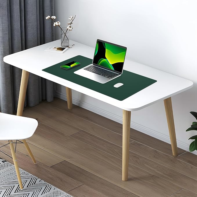 AFIING Cork Desk Mat, Dark Green, 23.6" x 13.7", Desk Pad Protector | - Image 9