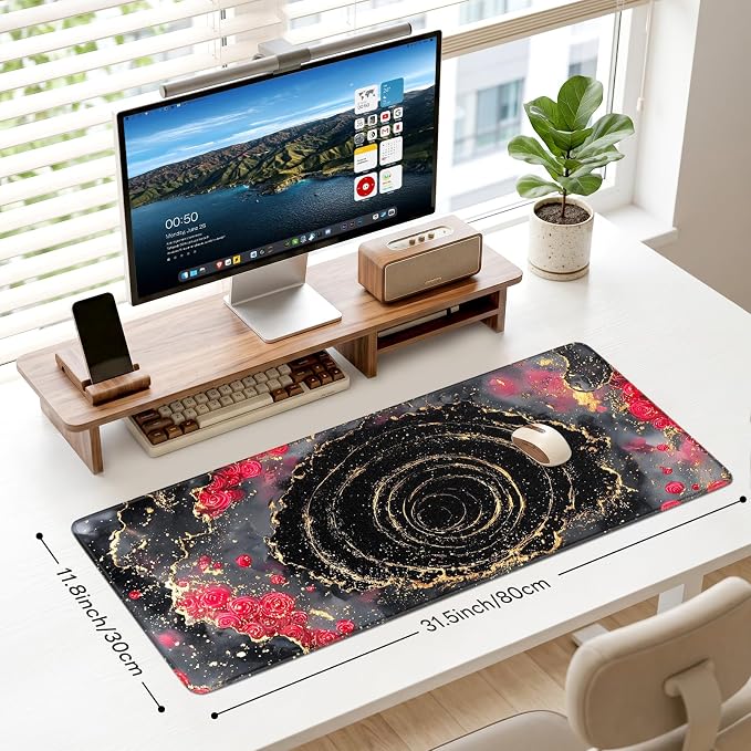 Desk Mat, Big Desk Pad, 31.5x11.8 Inches Extended Big Gaming Mouse Pad - Image 3