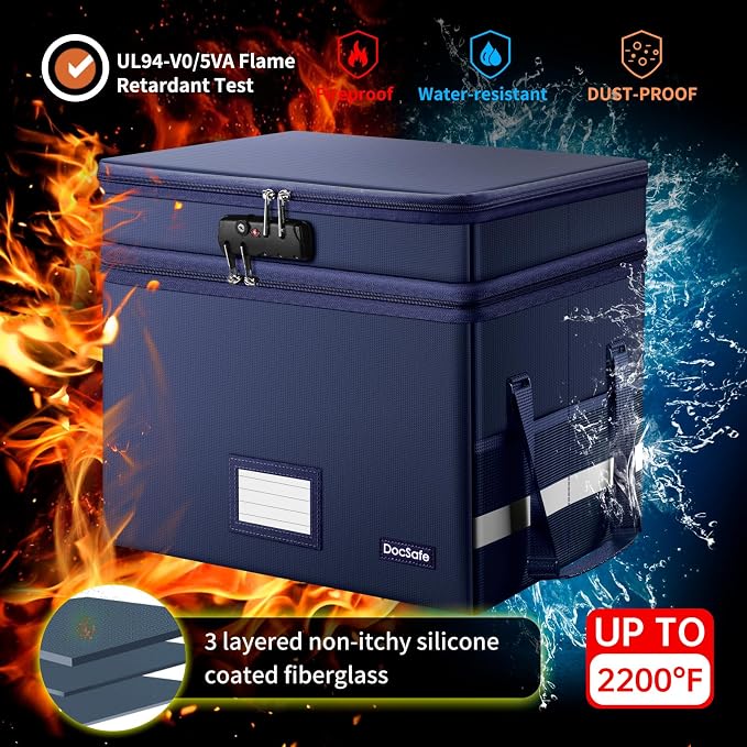 DocSafe File Box with Lock, Large Portable Home Office Filing Safe - Image 6