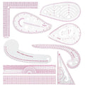 Fashion Clear Metric Sewing Ruler Set, French Curve Pattern Rulers by Unknown