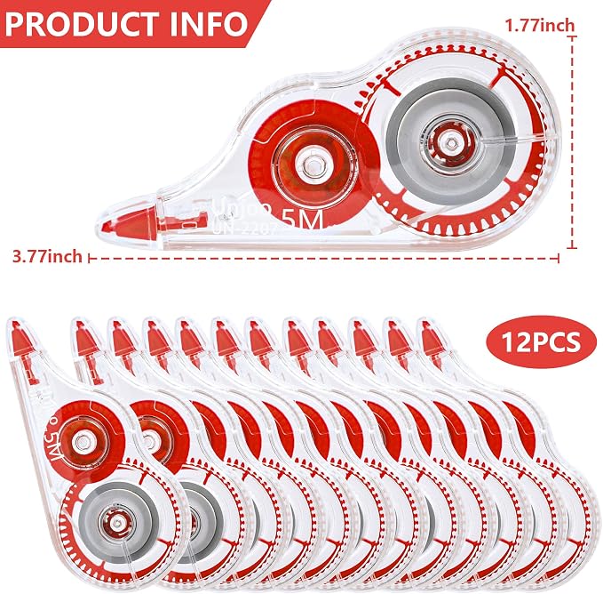 Unjoo White Correction Tape, For school, Office | Easy To Use Applicator for - Image 2