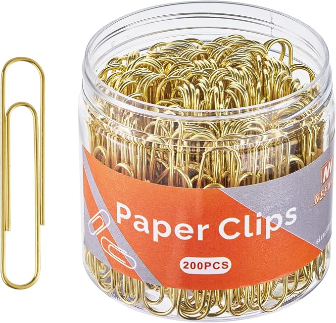 NEEWAY Gold Paper Clips, 2 Inch Jumbo Paperclips, Stylish Gold-Plated Paper Clip by NEEWAY
