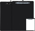 FRETONBA Black Clipboard with Pen Holder, 2 Pack Plastic Clipboard with Low by FRETONBA