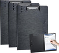 Clipboard Folder, with Dual Metal Clips, Embossed-Texture, Folding 360° Rotating by WORPSON