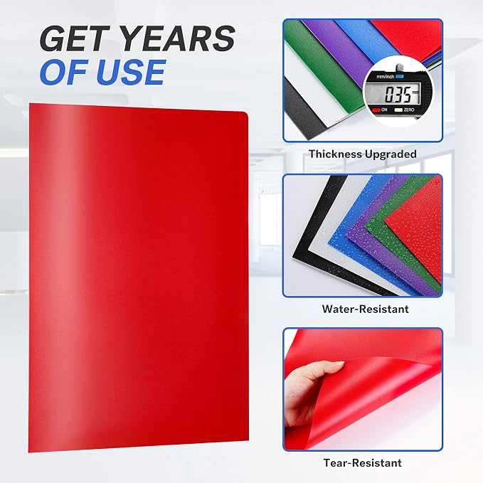 Sooez 6Pack Folders with Pockets, Pastels Colors, Heavy Duty Pocket Folder - Image 4
