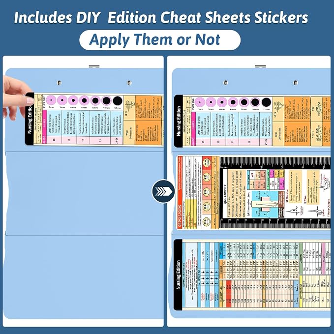 Trustnice Nursing Clipboard Foldable DIY Edition Medical Cheat Sheets Aluminum - Image 2
