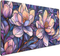 Floral Desk Mat Gaming Large Mouse Pad Desk Keyboard Pad, Long Computer Mat by Mechanical+Cattle