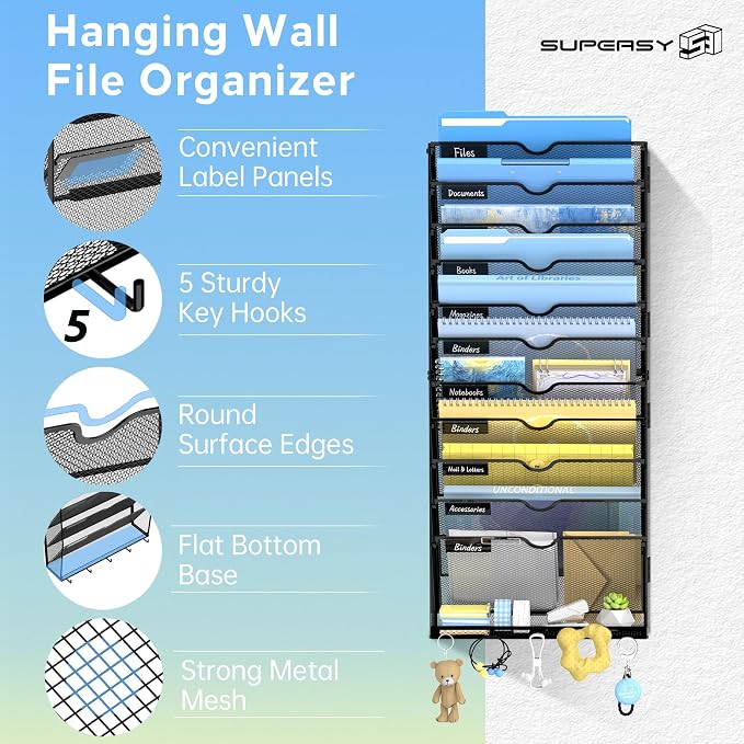 SUPEASY 12 Tier Wall File Organizer - Image 4