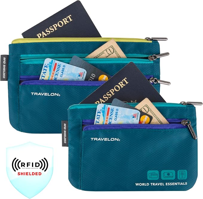 Travelon World Travel Essentials Set of 2 Currency and Passport Organizers - Image 2