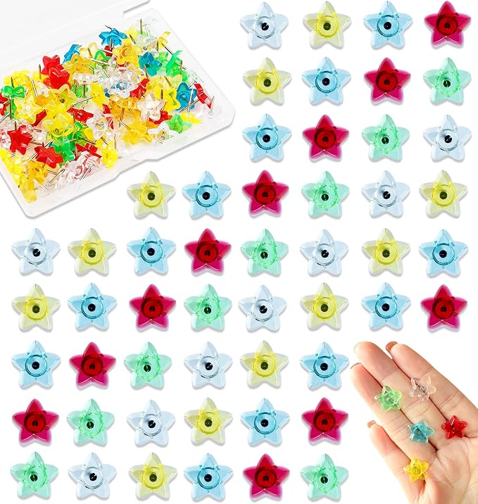 150PCS Clear Multiple Colors Push Pins, Straight Pins, Bulletin Board Thumb by Tandarui