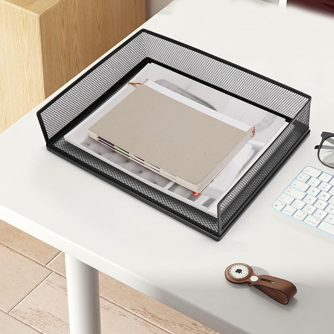 Wire Mesh Letter Trays Paper Tray Desk File Organizer, 2 Pack Stackable Metal - Image 8