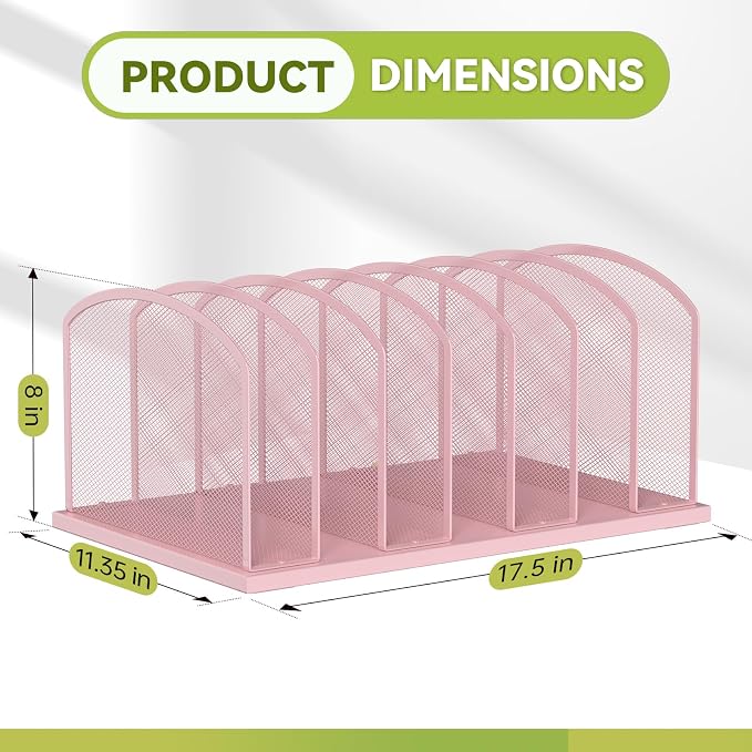 Desk File Organizer Vertical 7 Sections Mesh File Sorter Paper Storage Organizer - Image 2
