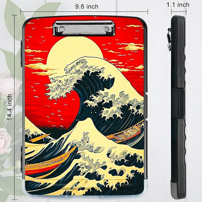 Red Sky Waves A4 Clipboard - Image 3