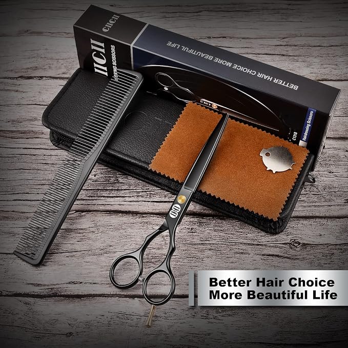 CIICII Hair Cutting Scissors, 6.5 Inch Professional Hair Scissors Set Right - Image 8