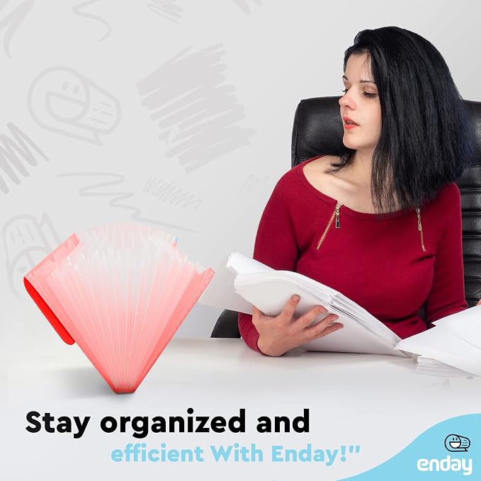 Accordion File Organizer 13 Pocket Expanding File Folder - Image 6