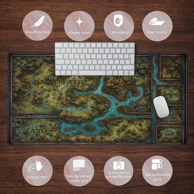 Game Forest Large Mouse Pad XXL Green Map Playmat - Image 6