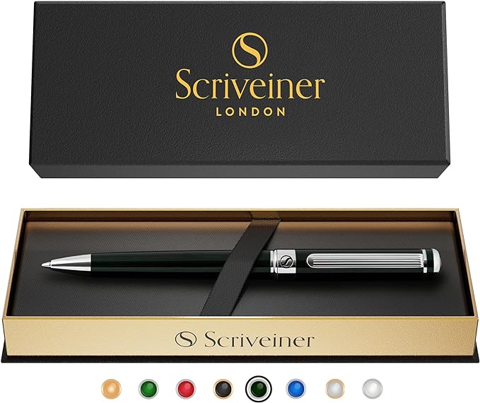 Scriveiner BlackGreen Ballpoint Pen by Scriveiner