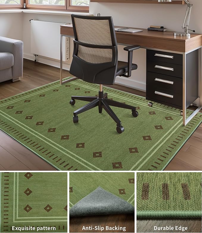 chakme Office Chair Mat for Hardwood Floor, Machine Wash, (Southwestern Sage - Image 3
