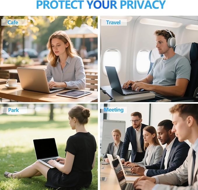 4-Way Laptop Privacy Screen Shield 15.6 Inch, Removable 16:9 Aspect 360° - Image 9