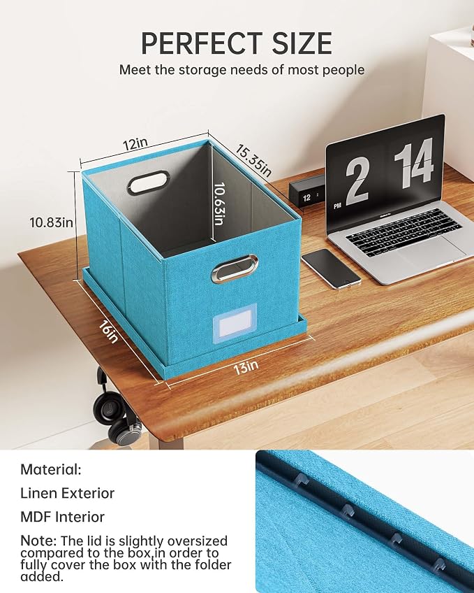 Oterri 2 Pack File Storage Organizer, Document Organizer, Portable File Box - Image 4