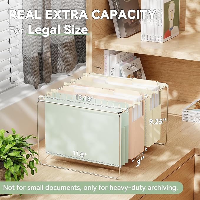 Plastic Hanging File Folders Extra Capacity, Expandable Large Pastel Hanging - Image 3