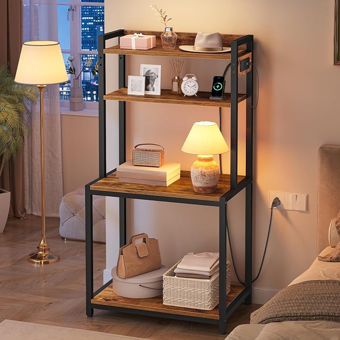HOOBRO Printer Stand with Charging Station, 4-Tier Printer Table with Storage - Image 5