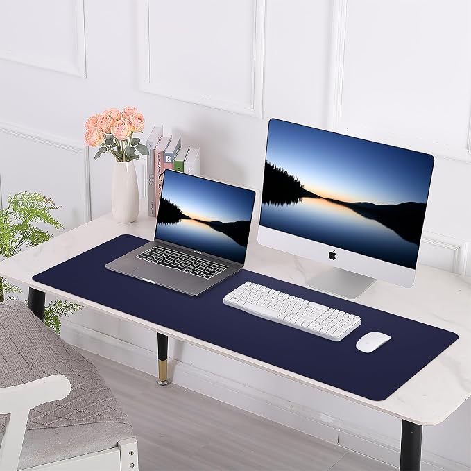AFIING Cork Desk Mat 47" x 23.6", Dual-Sided Natural Cork & PU Leather Desk Pad - Image 5