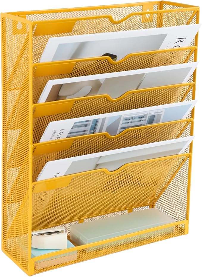 EASEPRES 6 Tier Mesh Hanging Wall File Organizer, Desk Vertical Mail Paper - Image 8
