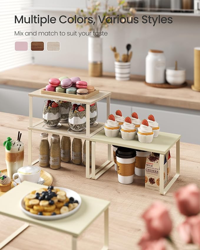 SONGMICS Cabinet Organizer Shelf, Kitchen Storage, Spice Rack, Expandable - Image 3