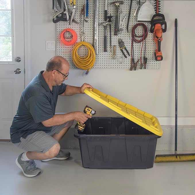 CX BLACK & YELLOW 27-Gallon Heavy Duty Stackable Storage Bins - Image 5