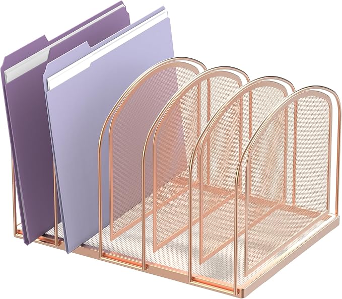 SUPEASY File Organizer for Desk, 5-Section Mesh Desk Organizer, Vertical File by SUPEASY