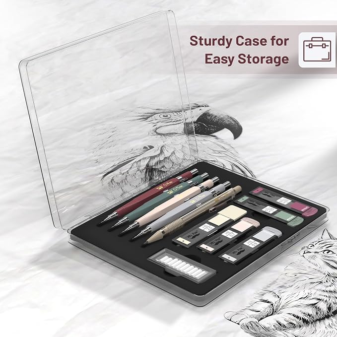 Mr. Pen- Art Mechanical Pencil Set, 5 Sizes | 5 HB Lead Refills & 10 Eraser - Image 6